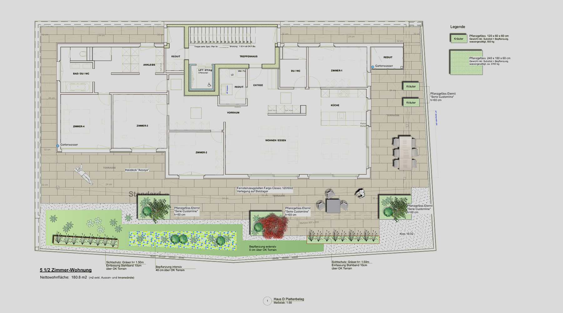 Amstutz Gartenbau, Gartenplanung, Dachterrassen, Attikawohnungen 