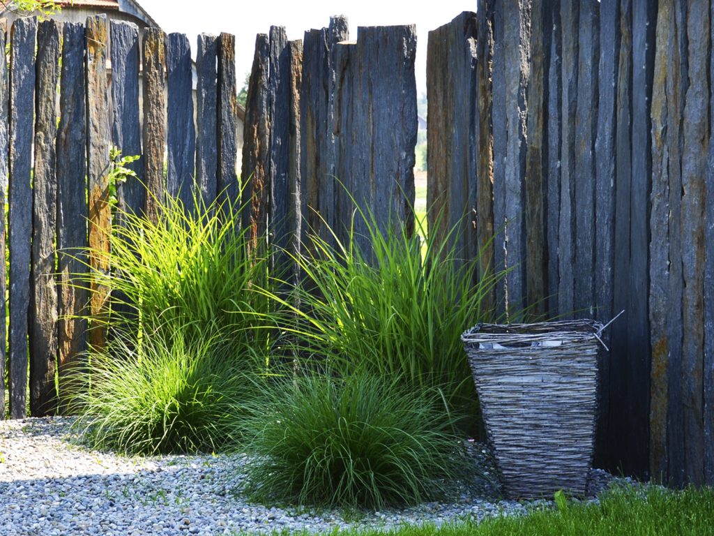 Amstutz Gartenbau AG, Sichtschutz, Schiefer Stelen