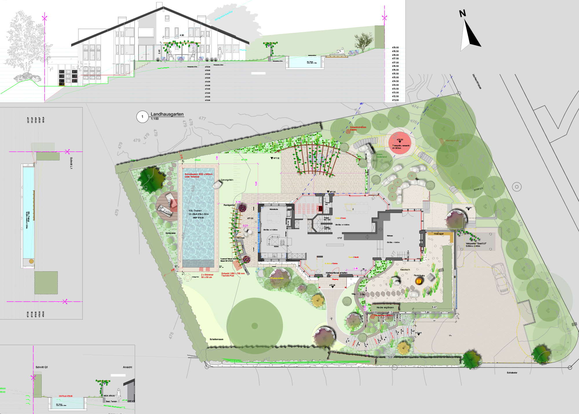 Amstutz Gartenbau AG, Gartenplanung, Ansicht Gartenplan 